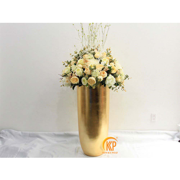 fiberglass pot and artificial flower 00011